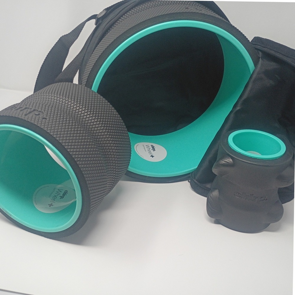 Chirp Wheel+ 3 Pack Back Pain Relief Set with Carrying Case Black Teal